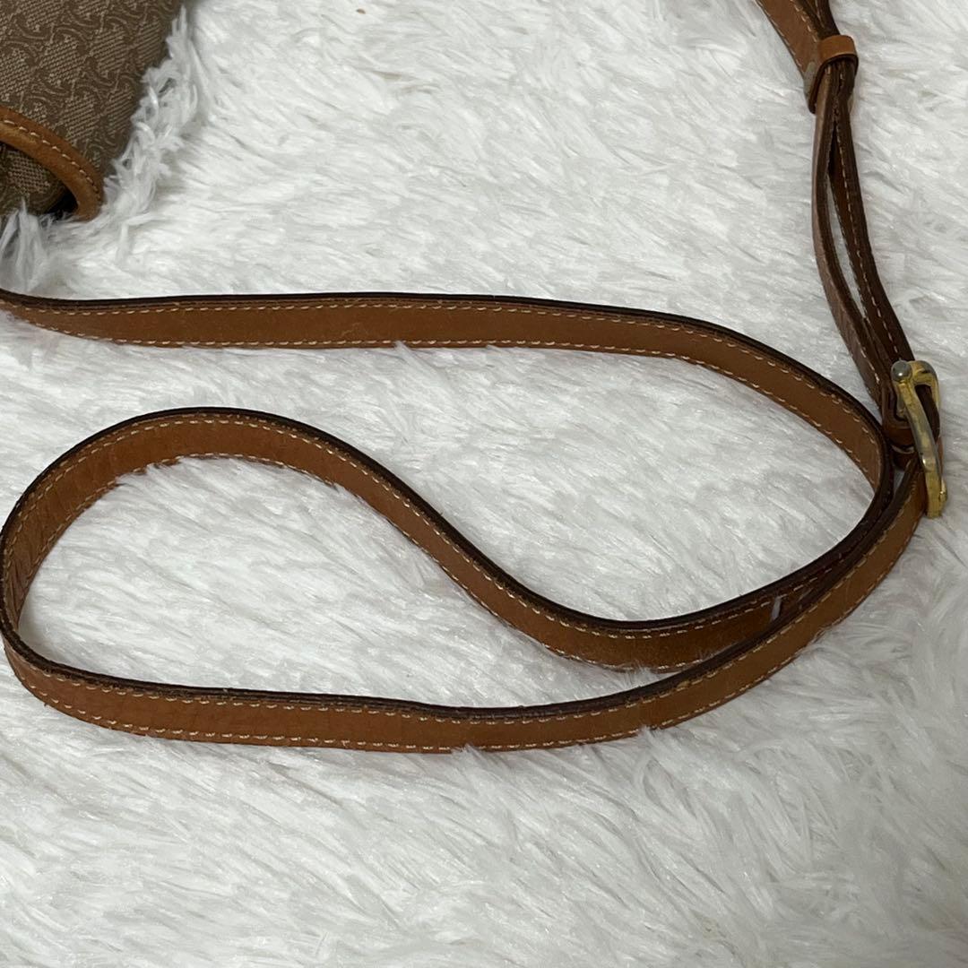 希少 CELINE セリーヌ マカダム ショルダーバッグ ベージュ×ブラウン