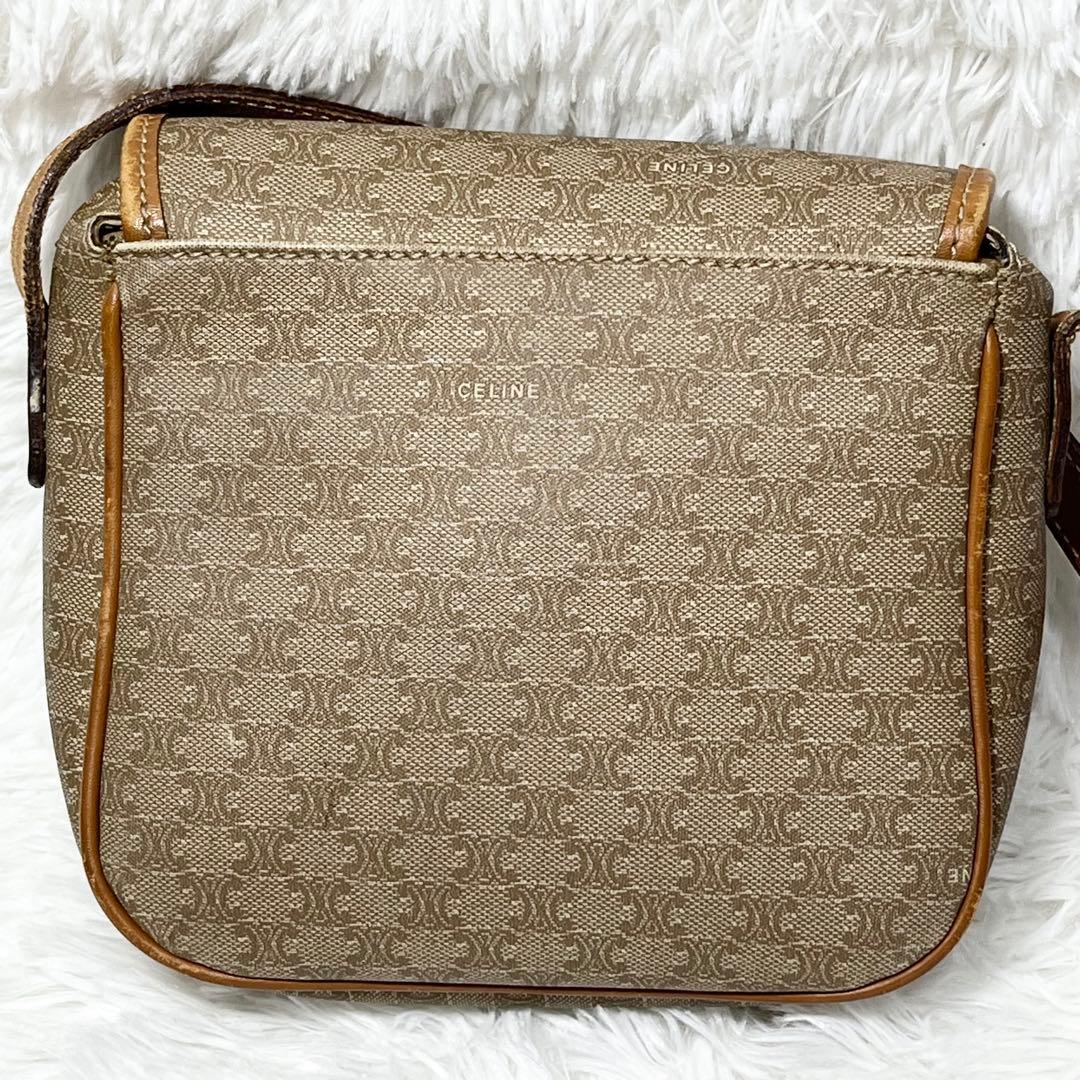 希少 CELINE セリーヌ マカダム ショルダーバッグ ベージュ×ブラウン