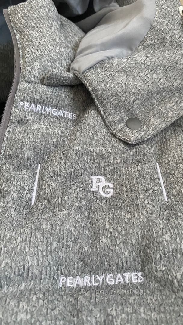 PEARLY GATES グレー ダウンベスト サイズ2 フード付き　取り外し可