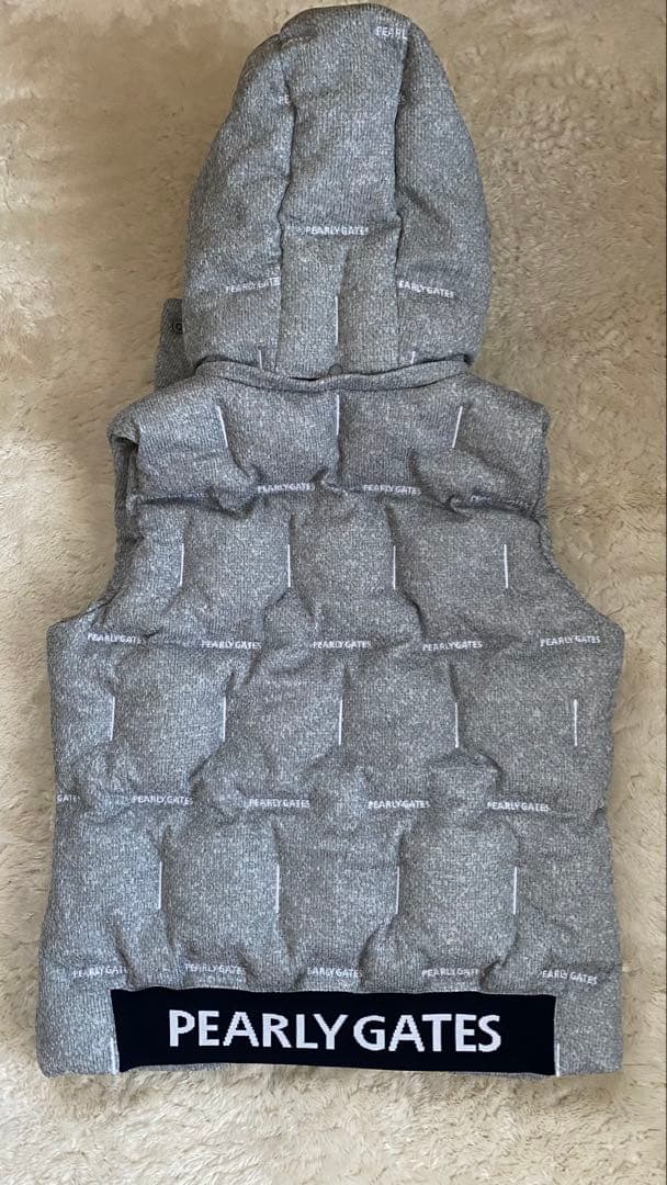PEARLY GATES グレー ダウンベスト サイズ2 フード付き　取り外し可