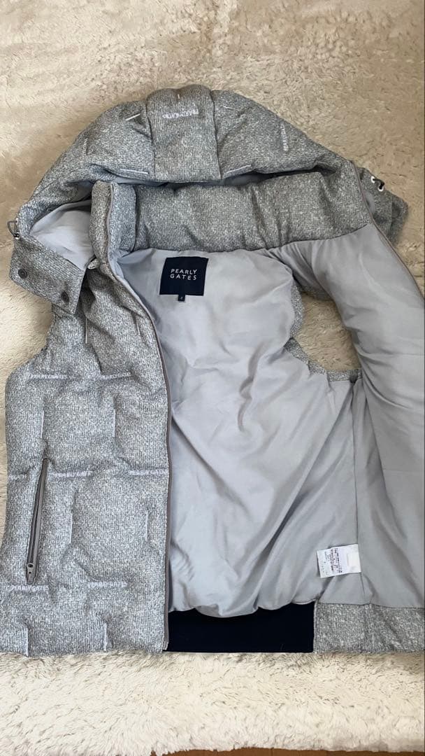 PEARLY GATES グレー ダウンベスト サイズ2 フード付き　取り外し可