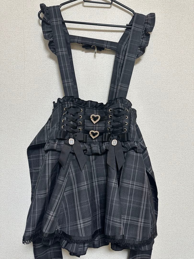 LIZLISAレースアップサスペンダー付スカパン