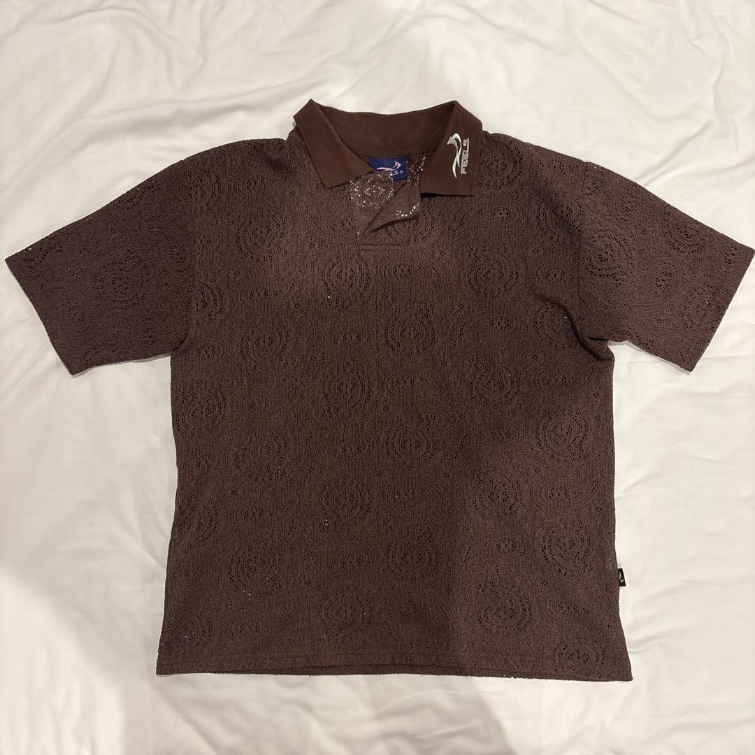 FEELS. 上杉柊平 リゾート クロッシェ ポロシャツブラウン Mサイズ
