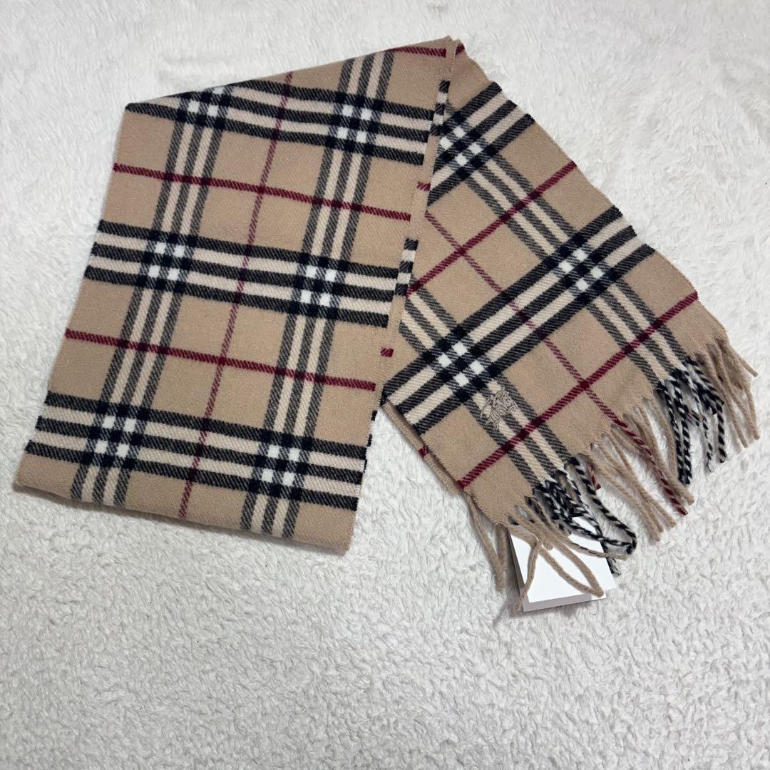 新品未使用　バーバリーロンドン　カシミヤ混　マフラー　ノバチェック　レディース