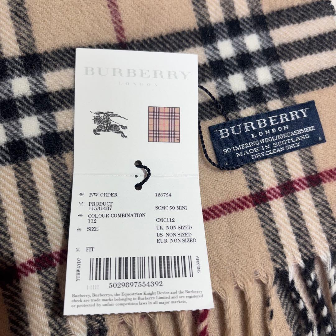 新品未使用　バーバリーロンドン　カシミヤ混　マフラー　ノバチェック　レディース