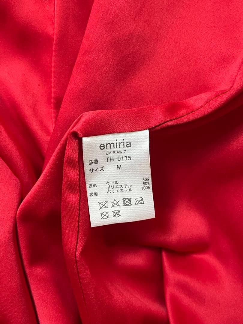 エミリアウィズ　チェスターコート　ウール　ベルト　赤　レッド　ロング　秋冬