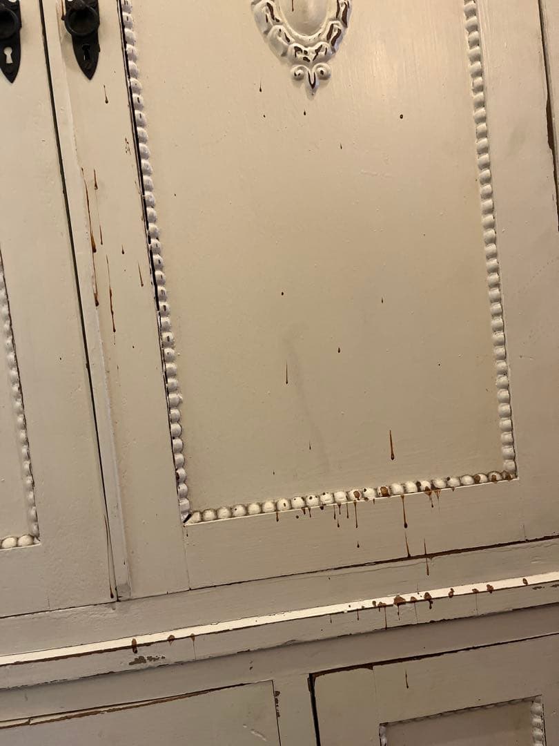 SALE◼︎古いホワイトペイントキャビネット白アンティークヴィンテージシャビー