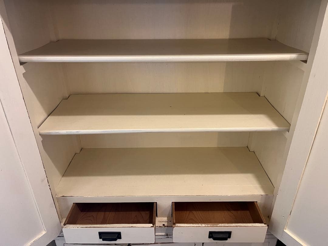 SALE◼︎古いホワイトペイントキャビネット白アンティークヴィンテージシャビー