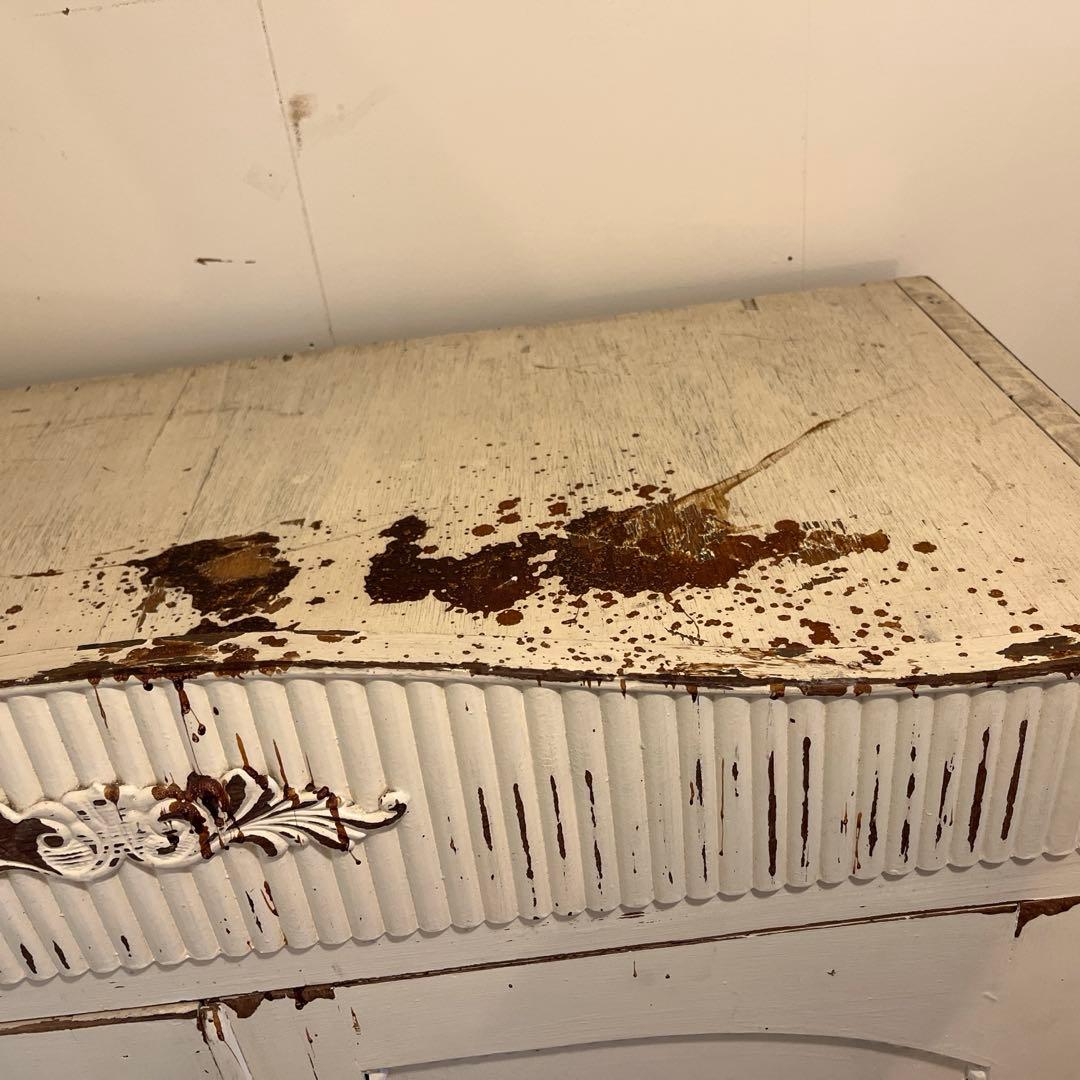 SALE◼︎古いホワイトペイントキャビネット白アンティークヴィンテージシャビー