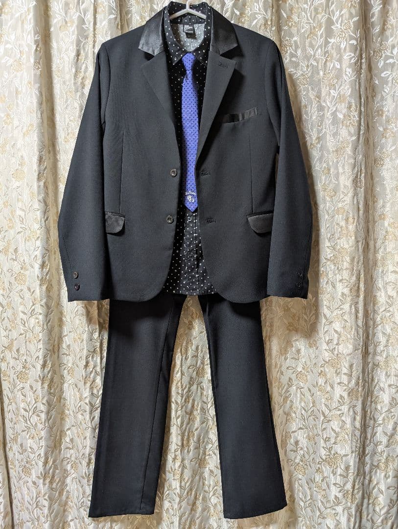 RADCUSTOMラッドカスタム黒ブラックフォーマルスーツ160シャツネクタイ