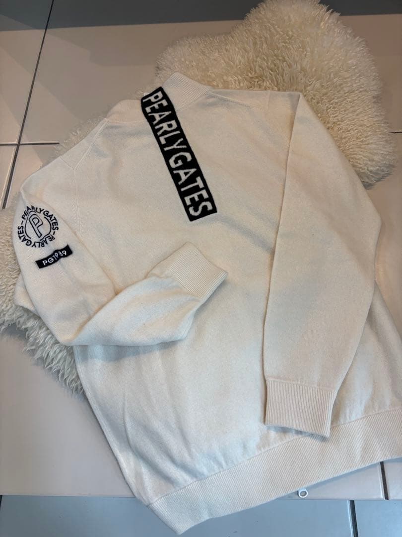 パーリ-ゲイツ　カシミヤ100%ニット　サイズ4　新品　白¥49500
