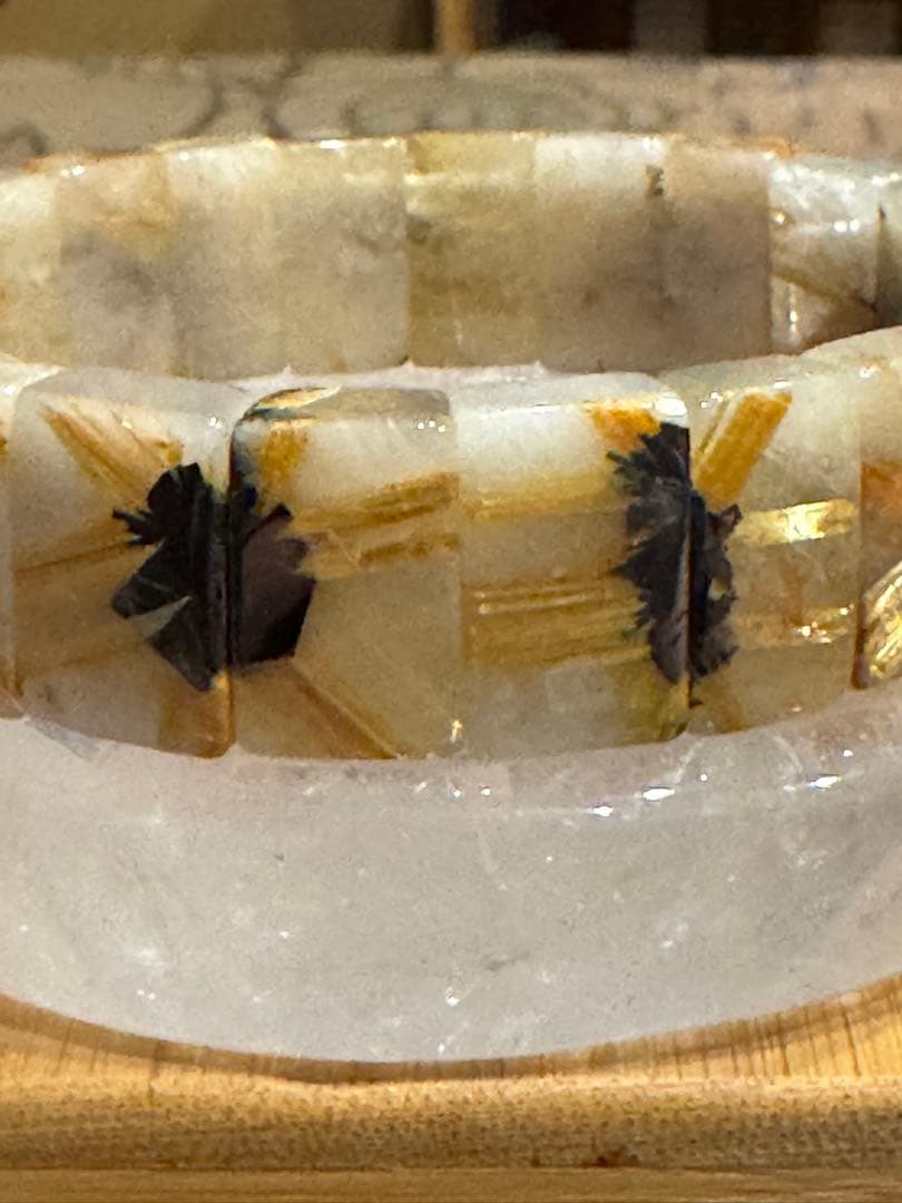 あか 様ご確認用 太陽放射ルチル バングル