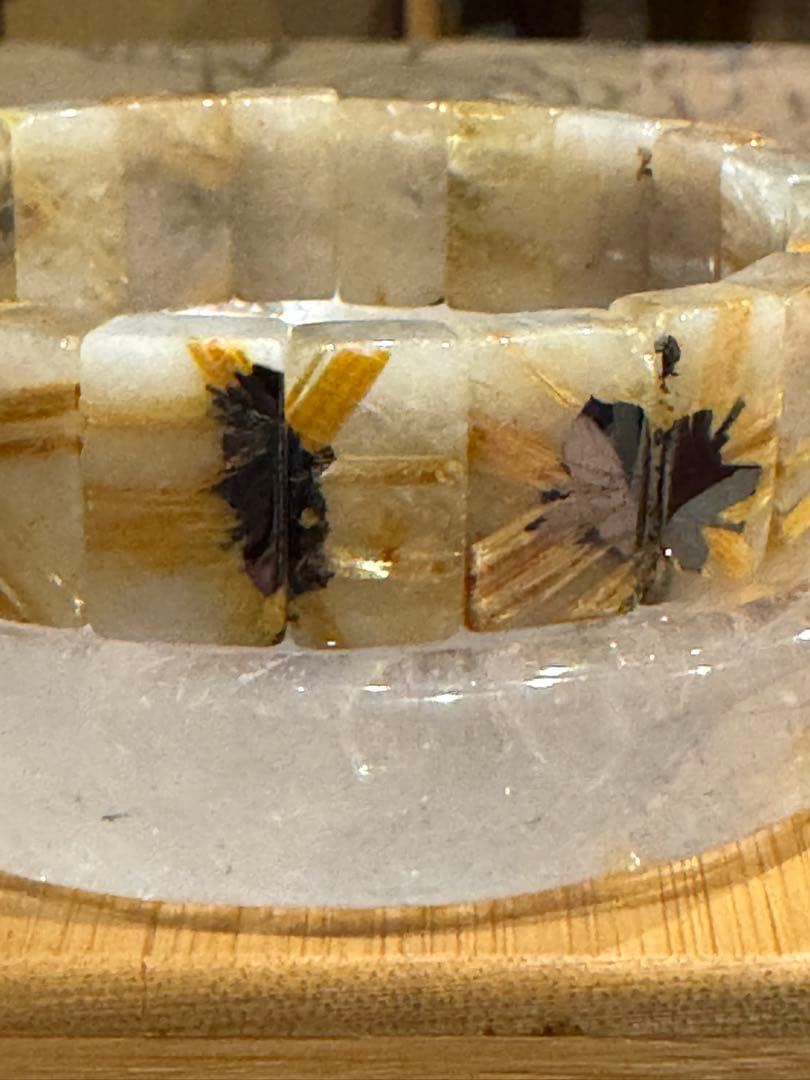 あか 様ご確認用 太陽放射ルチル バングル