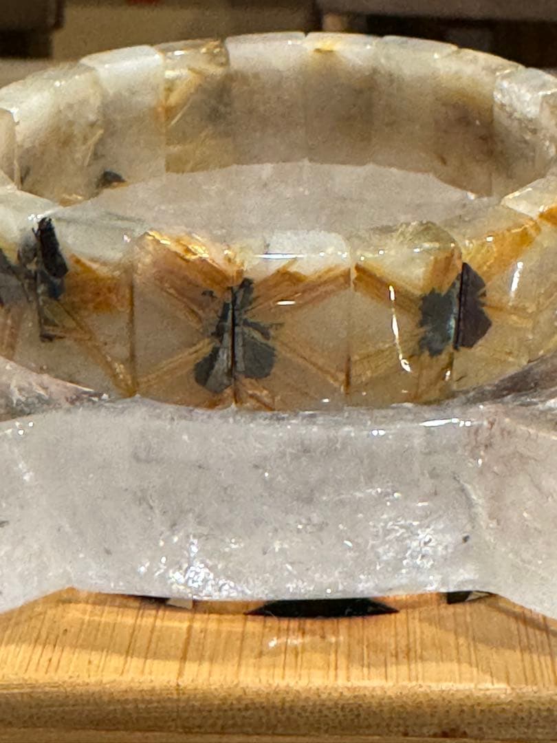 あか 様ご確認用 太陽放射ルチル バングル