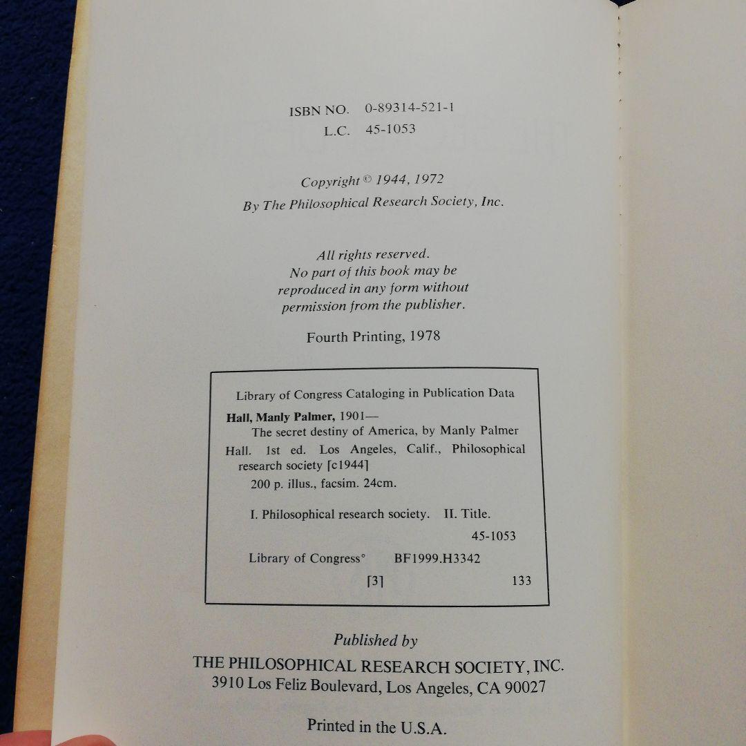 洋書 The Secret Destiny of America by Hall