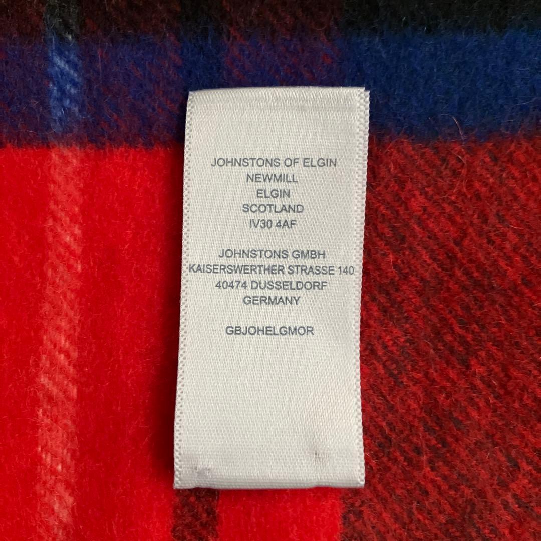 ジョンストンズ　中判　カシミヤマフラー　ロイヤルスチュワート