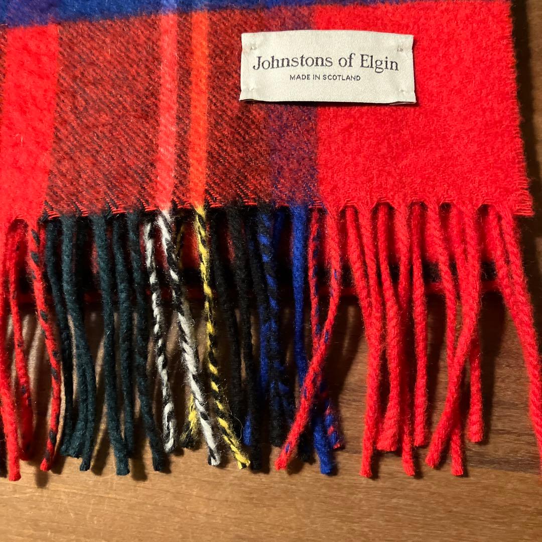 ジョンストンズ　中判　カシミヤマフラー　ロイヤルスチュワート