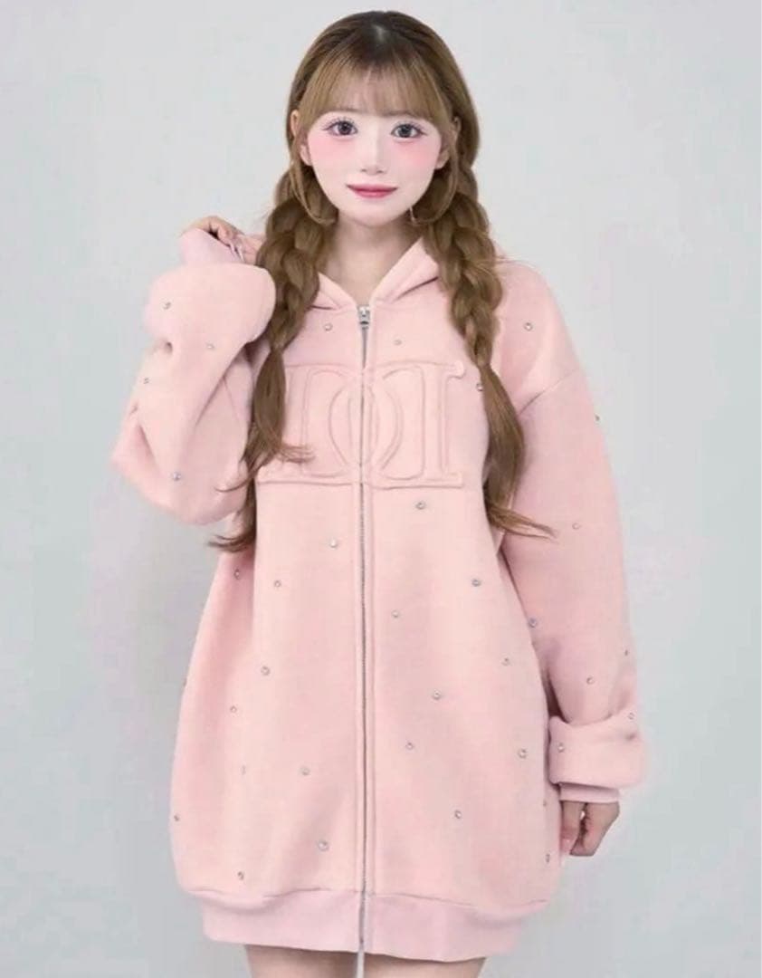 ダーリッチ Darich DDロゴビジュージップパーカー ピンク