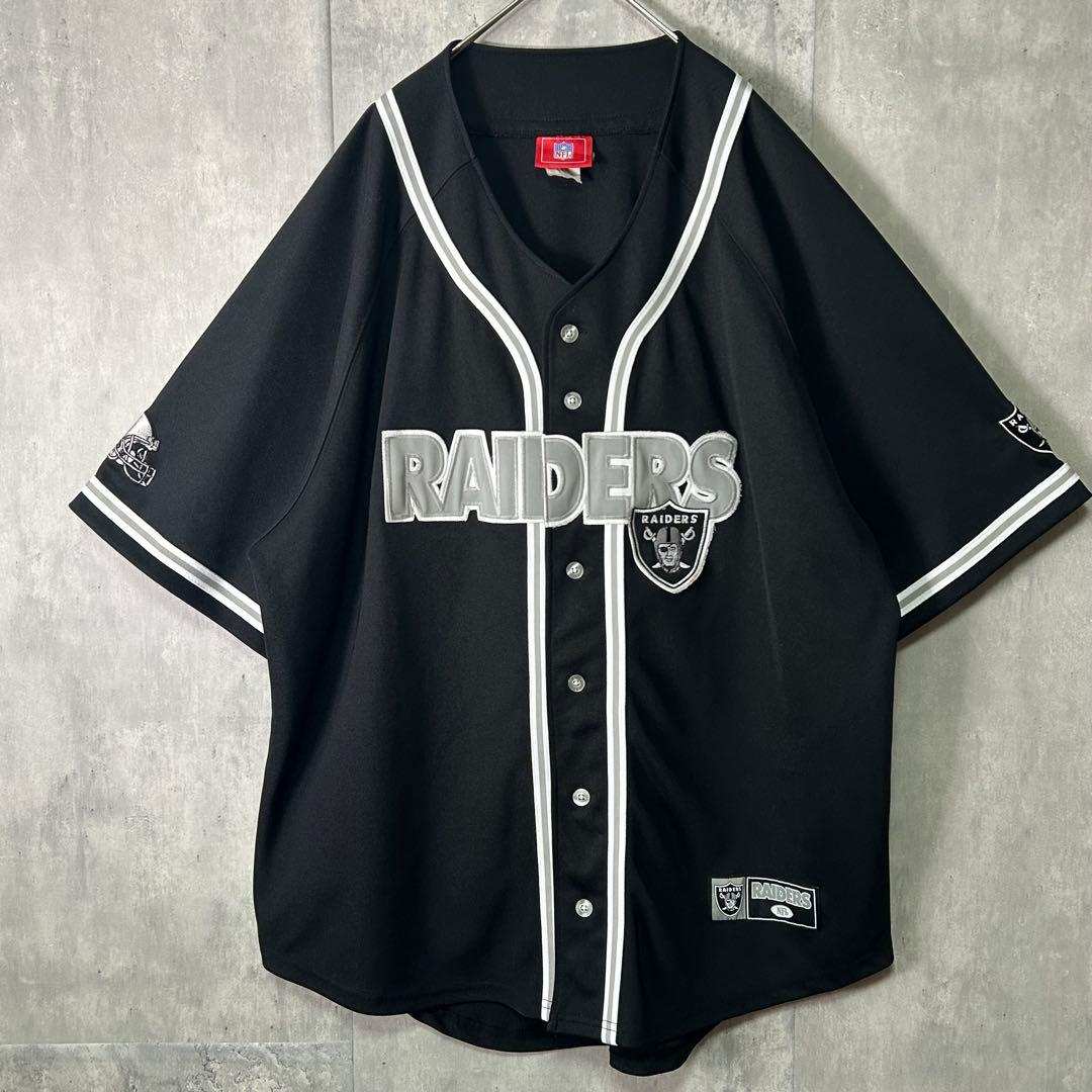 希少 NFL Raiders ベースボールシャツ 刺繍 ジャージ 黒