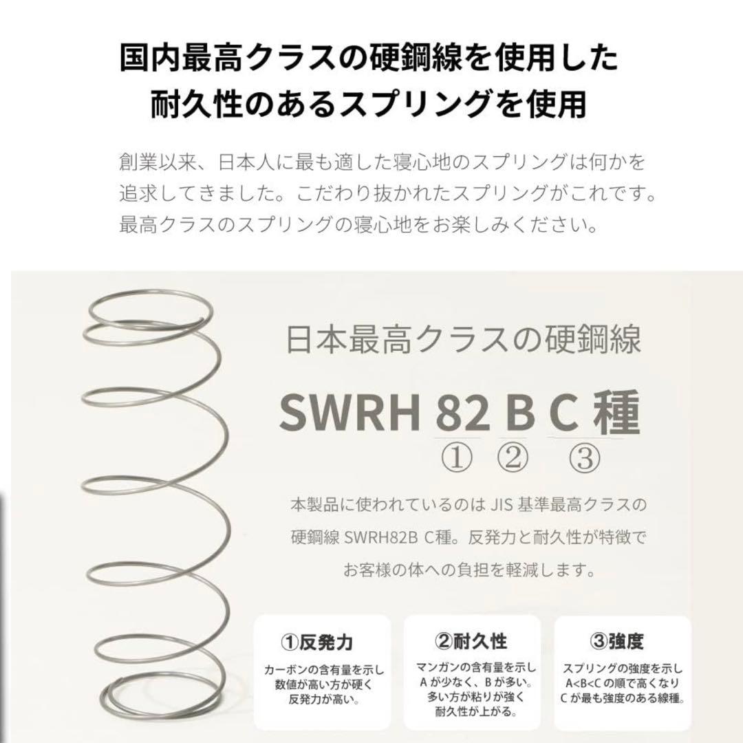 源ベッド 日本製　抗菌仕様ダブルマットレス夜香プレミアム　実物は写真後半に掲載