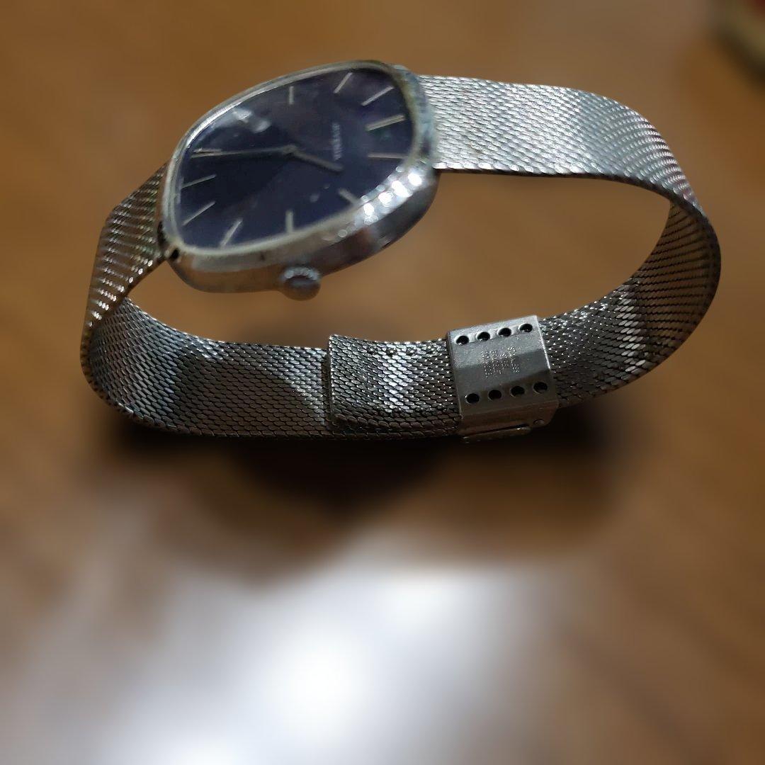 JUVENIA ネイビー スクエア 手巻き時計 動作異常無し