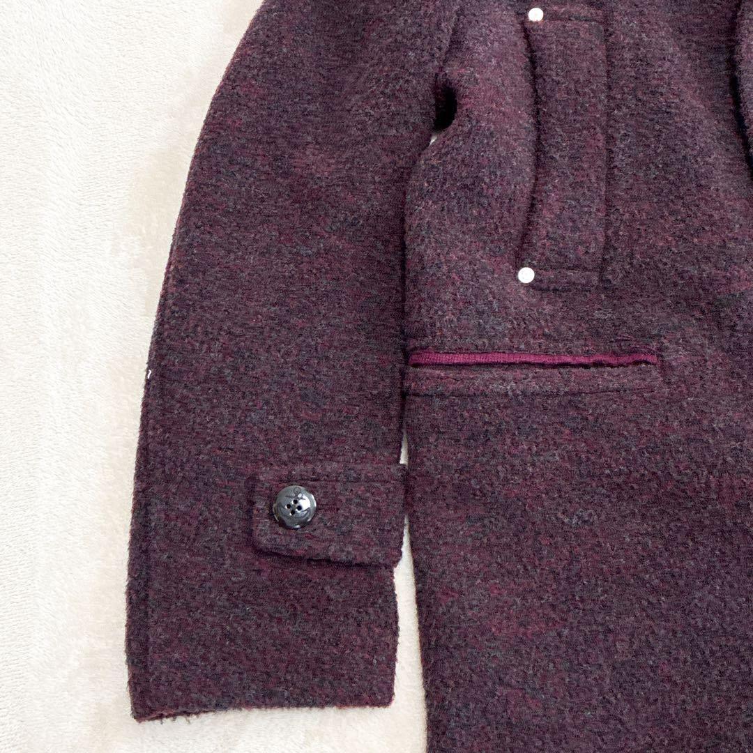 MAURIZIO BALDASSARI ウールコート　ツィード　　ボルドー　48