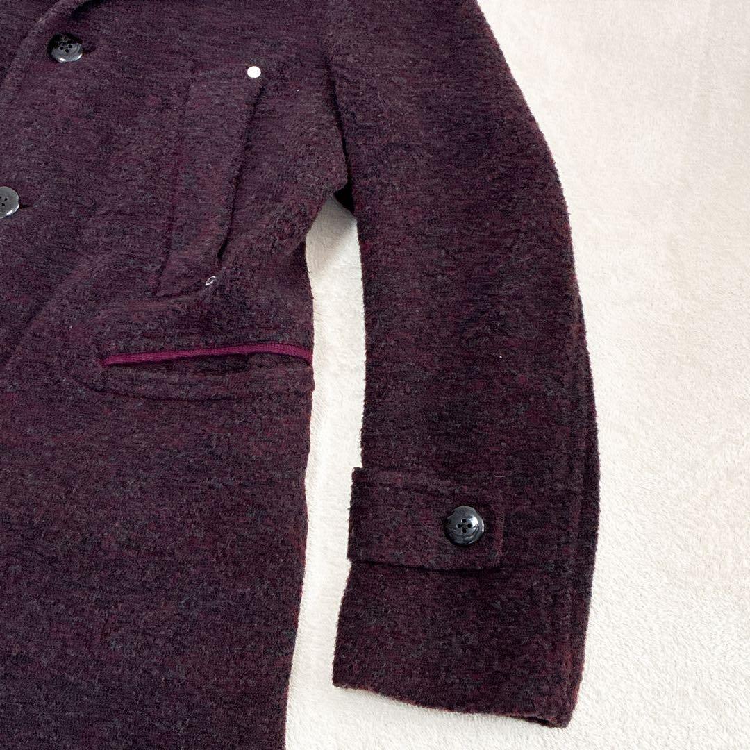 MAURIZIO BALDASSARI ウールコート　ツィード　　ボルドー　48