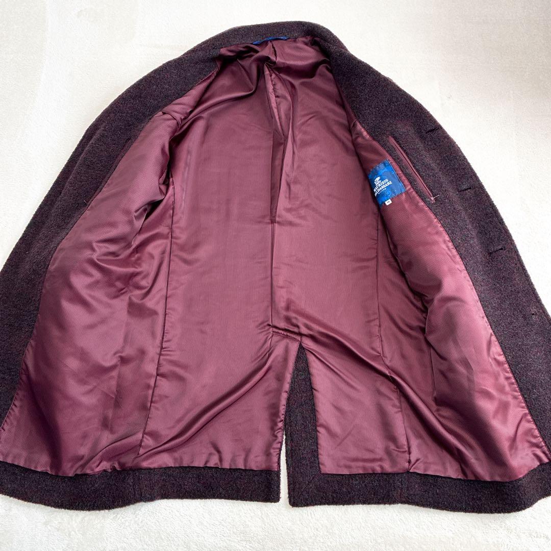 MAURIZIO BALDASSARI ウールコート　ツィード　　ボルドー　48