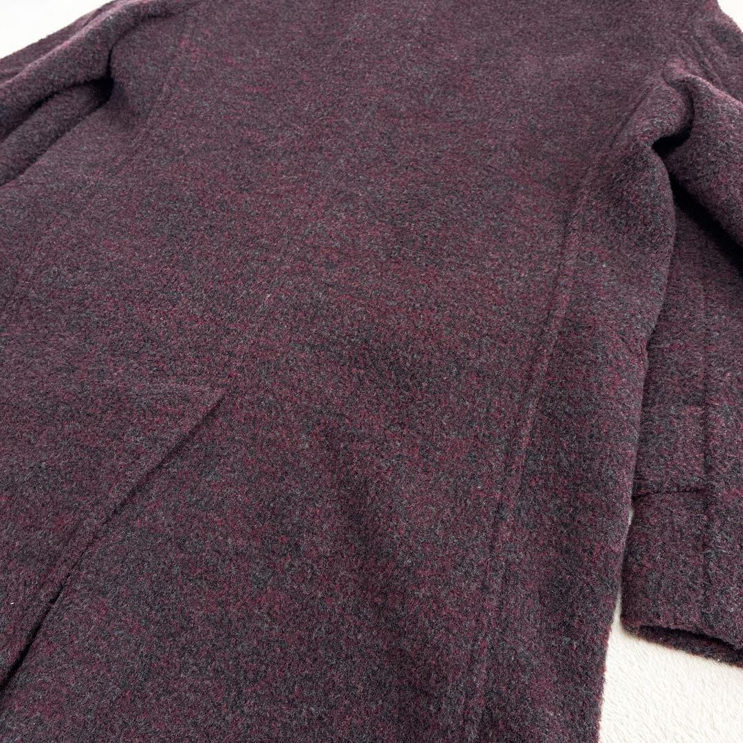 MAURIZIO BALDASSARI ウールコート　ツィード　　ボルドー　48