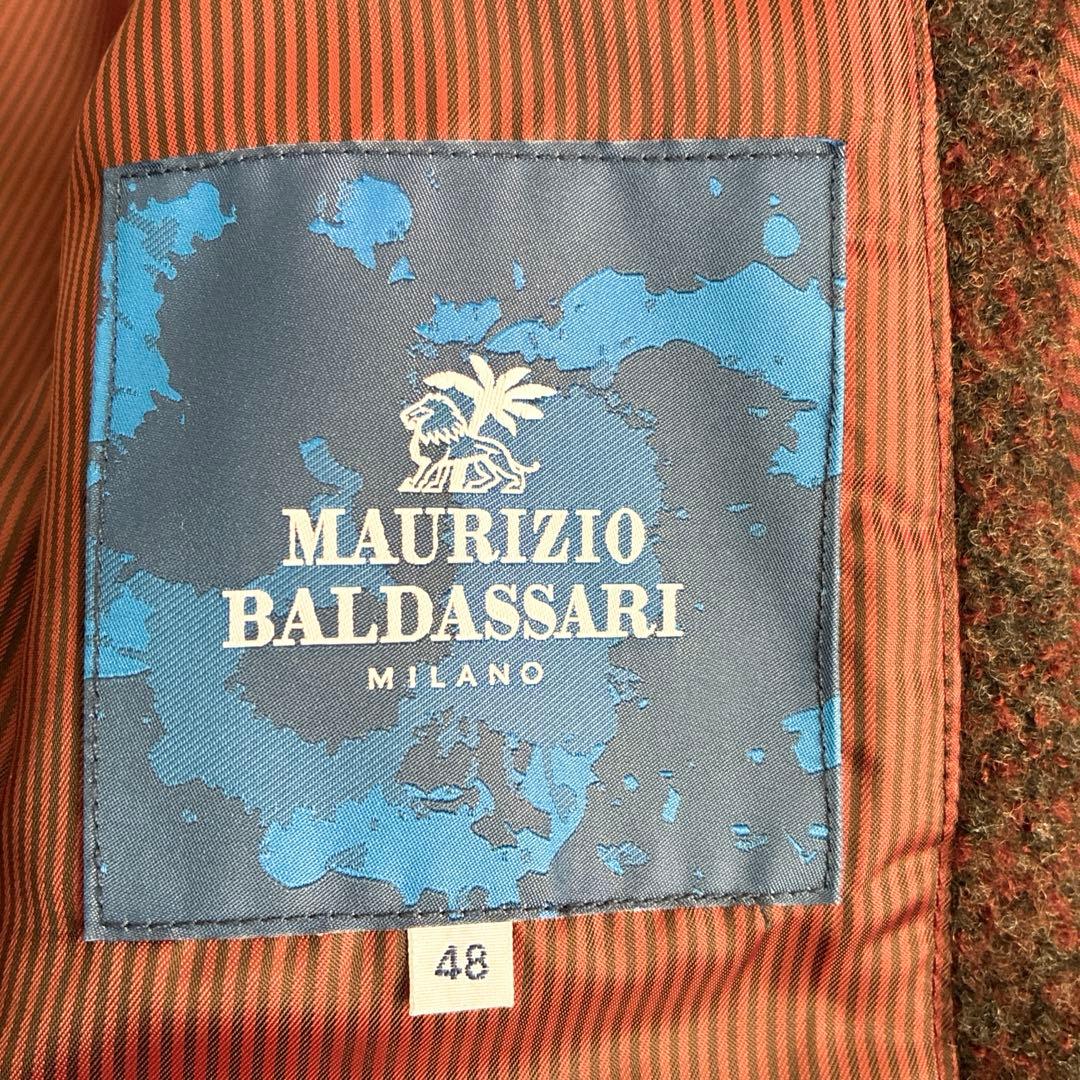 MAURIZIO BALDASSARI ウールコート　ツィード　　ボルドー　48