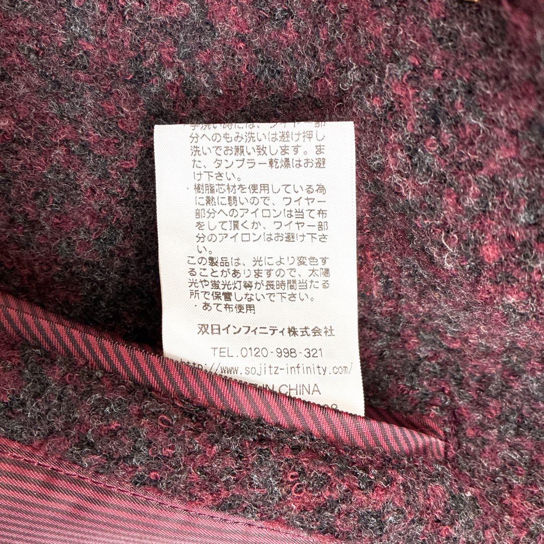 MAURIZIO BALDASSARI ウールコート　ツィード　　ボルドー　48