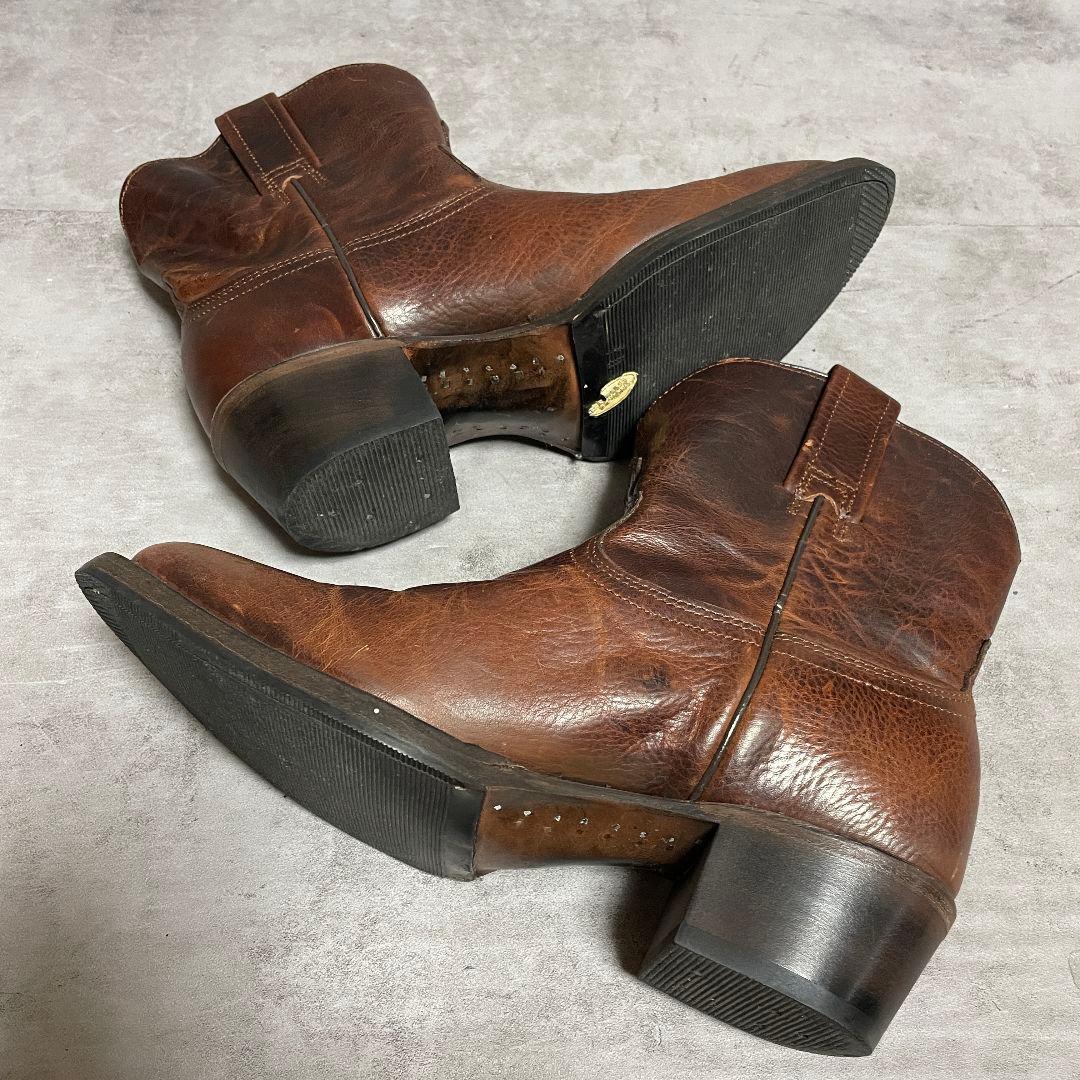 【botas jaca】（8EE）ウエスタンブーツ ショート ブラウン レザー