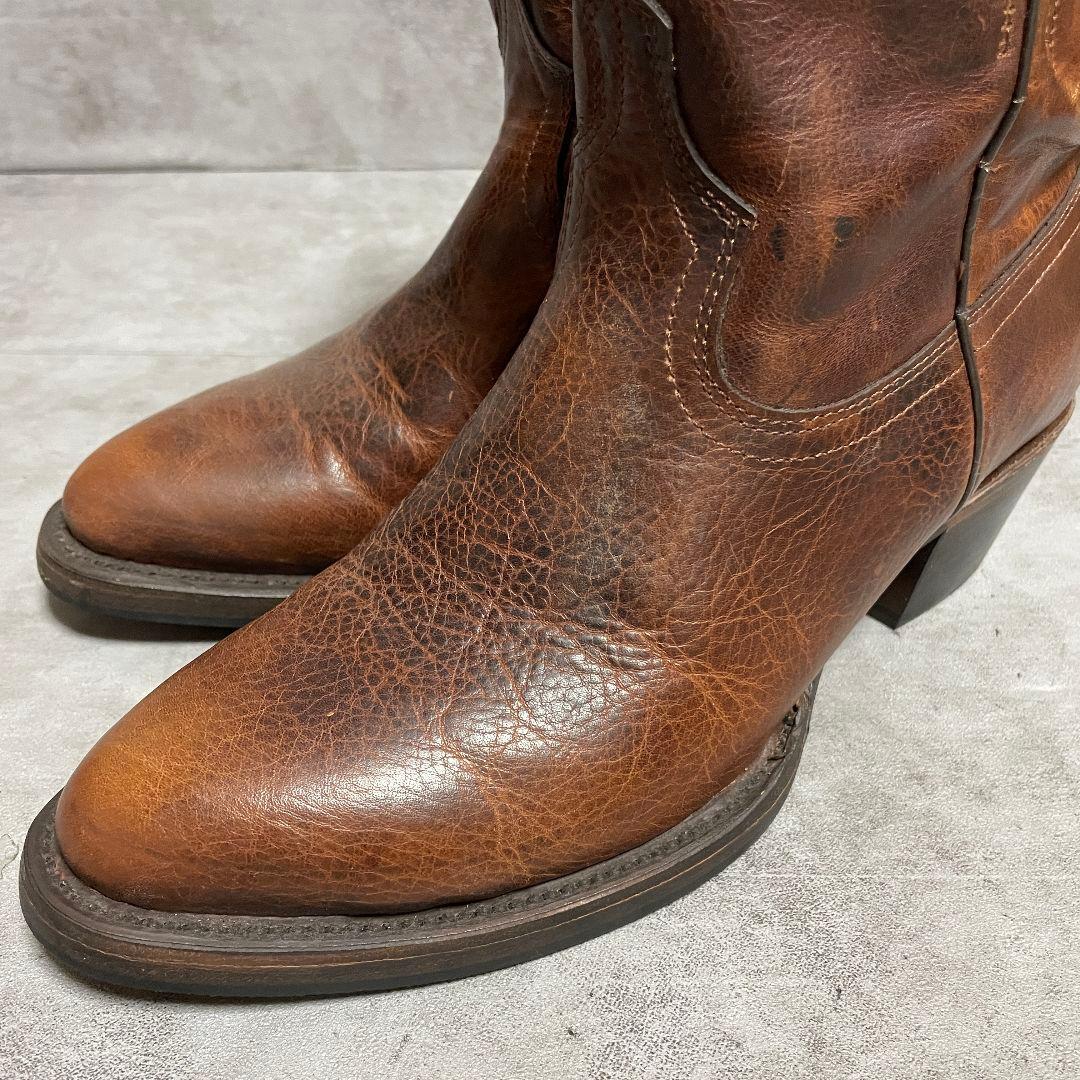 【botas jaca】（8EE）ウエスタンブーツ ショート ブラウン レザー