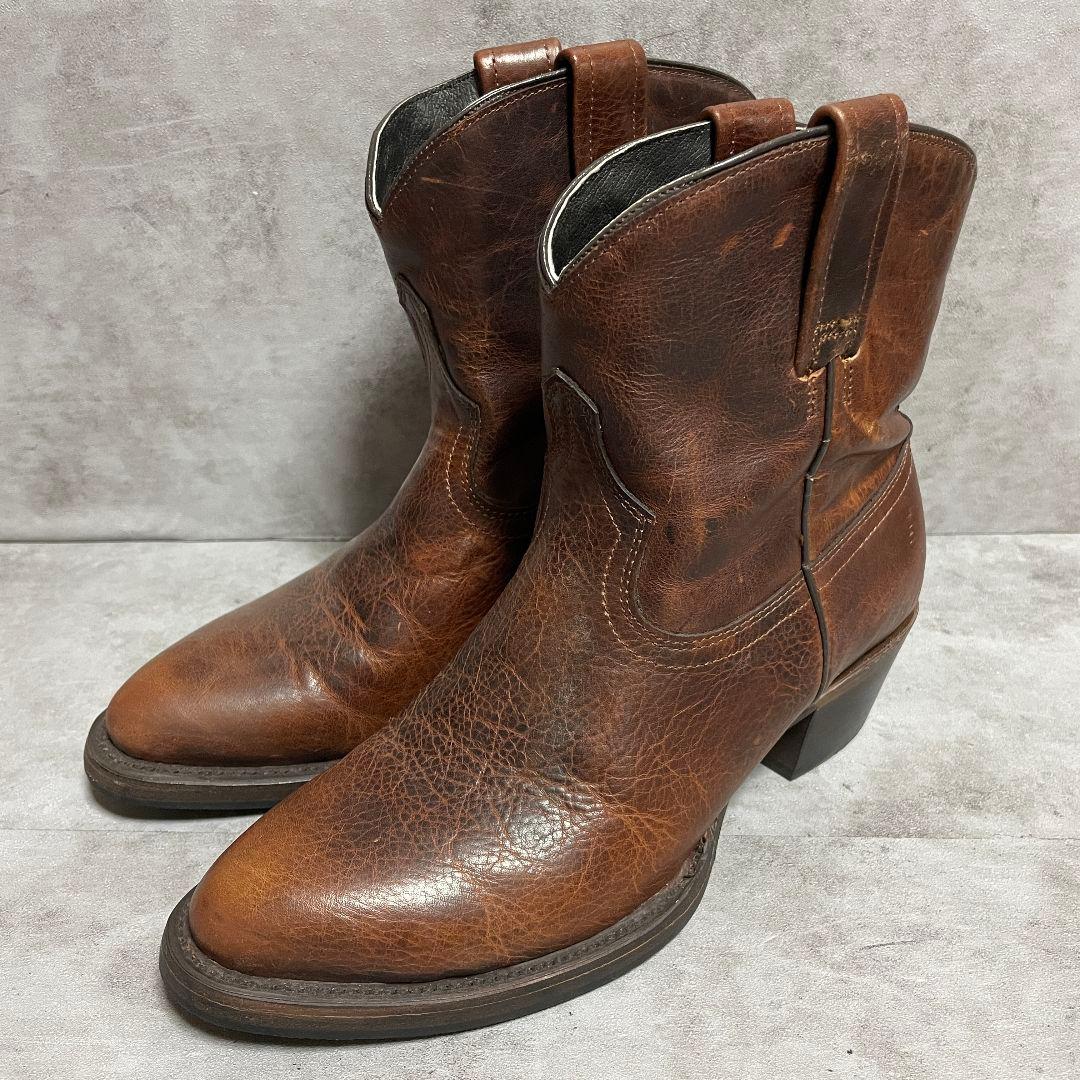 【botas jaca】（8EE）ウエスタンブーツ ショート ブラウン レザー