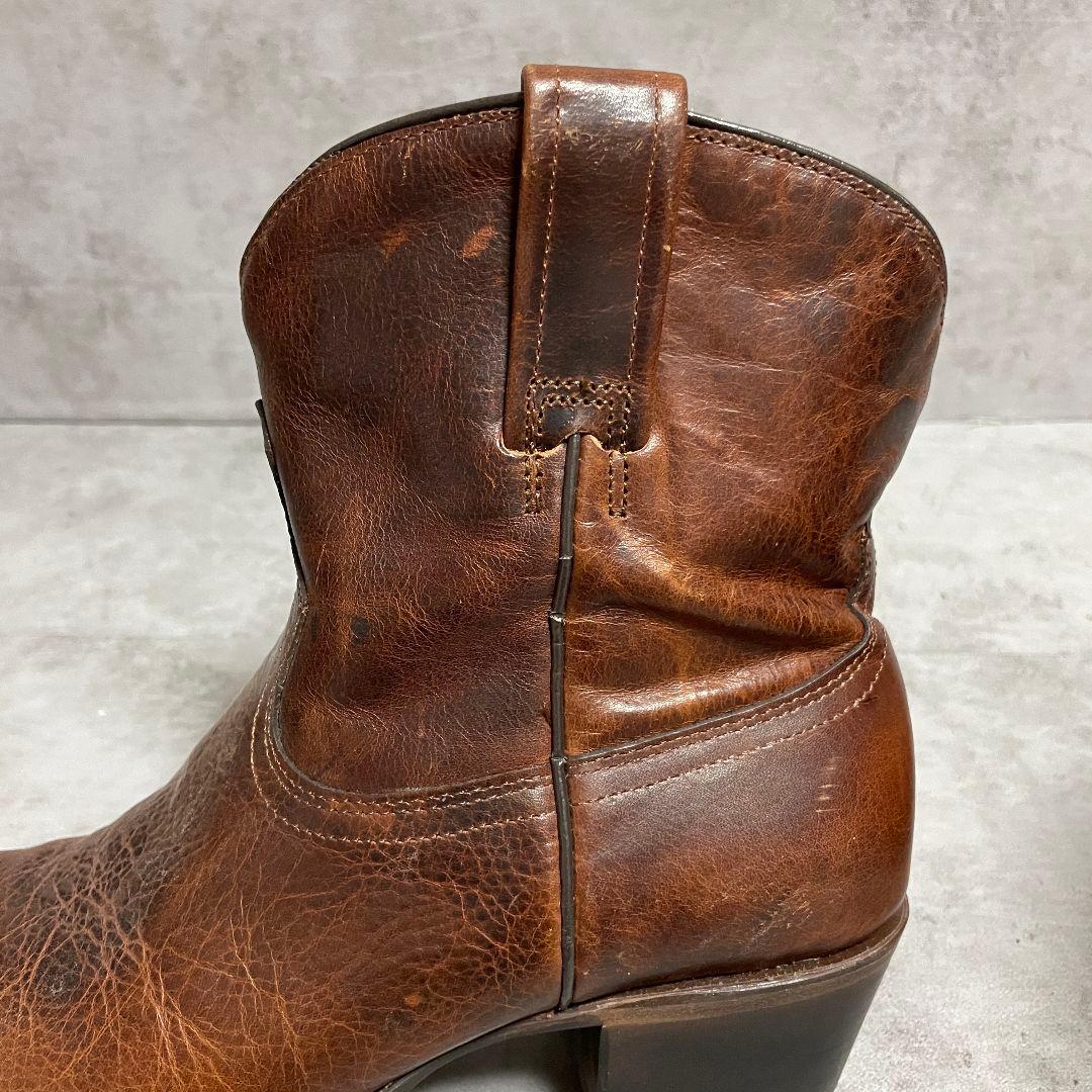 【botas jaca】（8EE）ウエスタンブーツ ショート ブラウン レザー