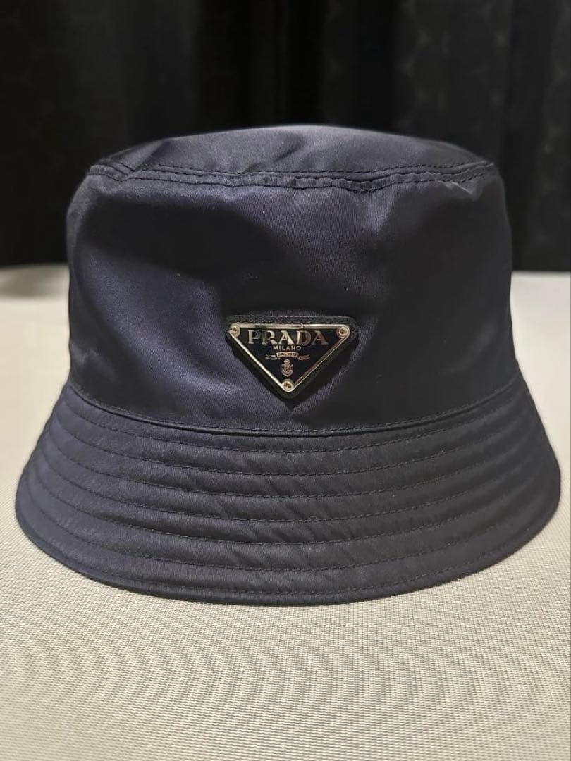 PRADA ネイビー バケットハット 収納袋付き