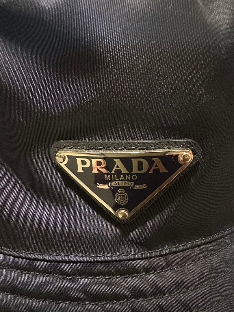 PRADA ネイビー バケットハット 収納袋付き
