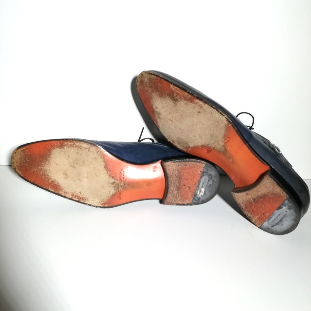 d0227 良品 値下げ不可 サントーニ ウイングチップ 8 1/2 ネイビー