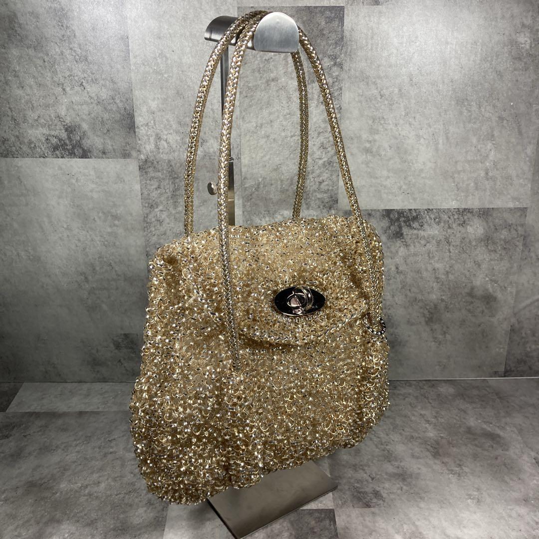 【美品・良品】ANTEPRIMA ワイヤーバック　ターンロック　シルバーゴールド