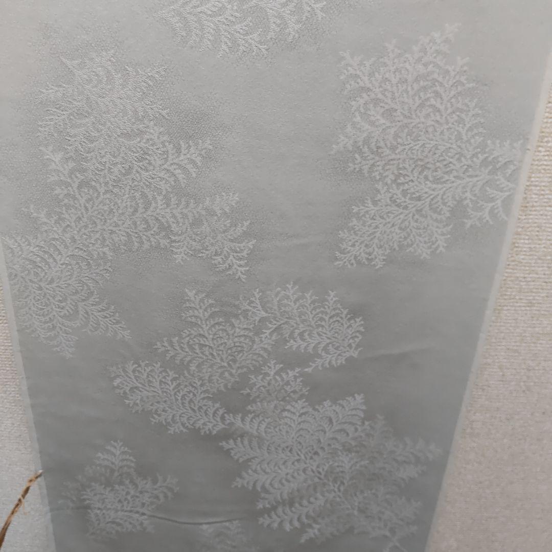 正絹　寿光織　葉紋地紋様　色無地　着尺　反物（１７）