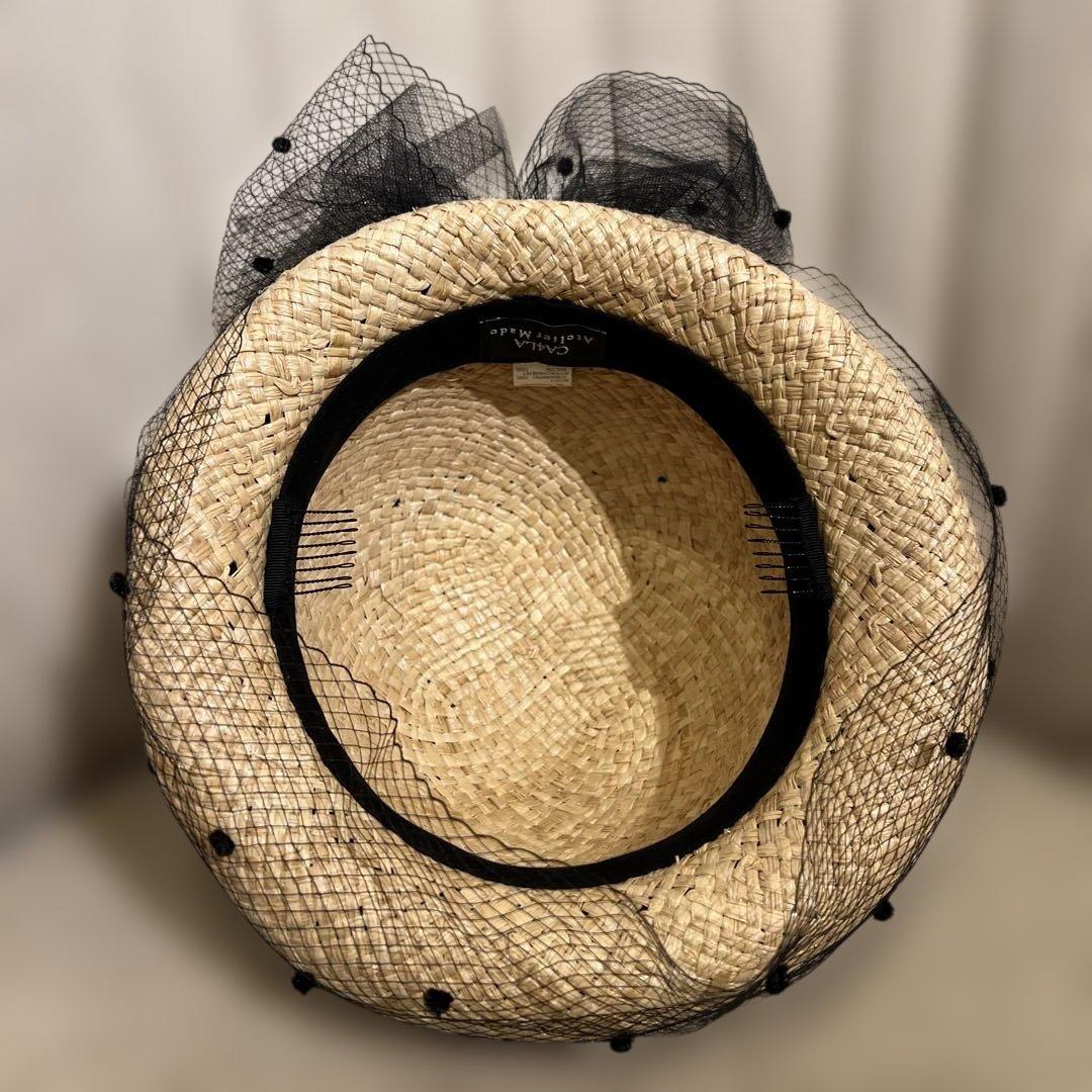 【美品】CA4LA 定価39,600円　MAGGY 3 麦わら帽子　　チュール