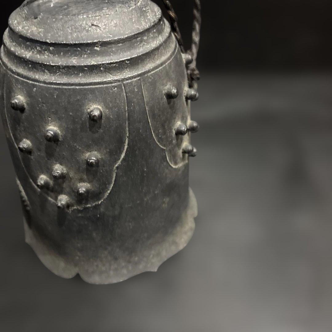 「【古仏具】大型 鋳物鈴 仏鈴 祈祷鈴 喚鐘 寺院仏具 古道具 時代物」