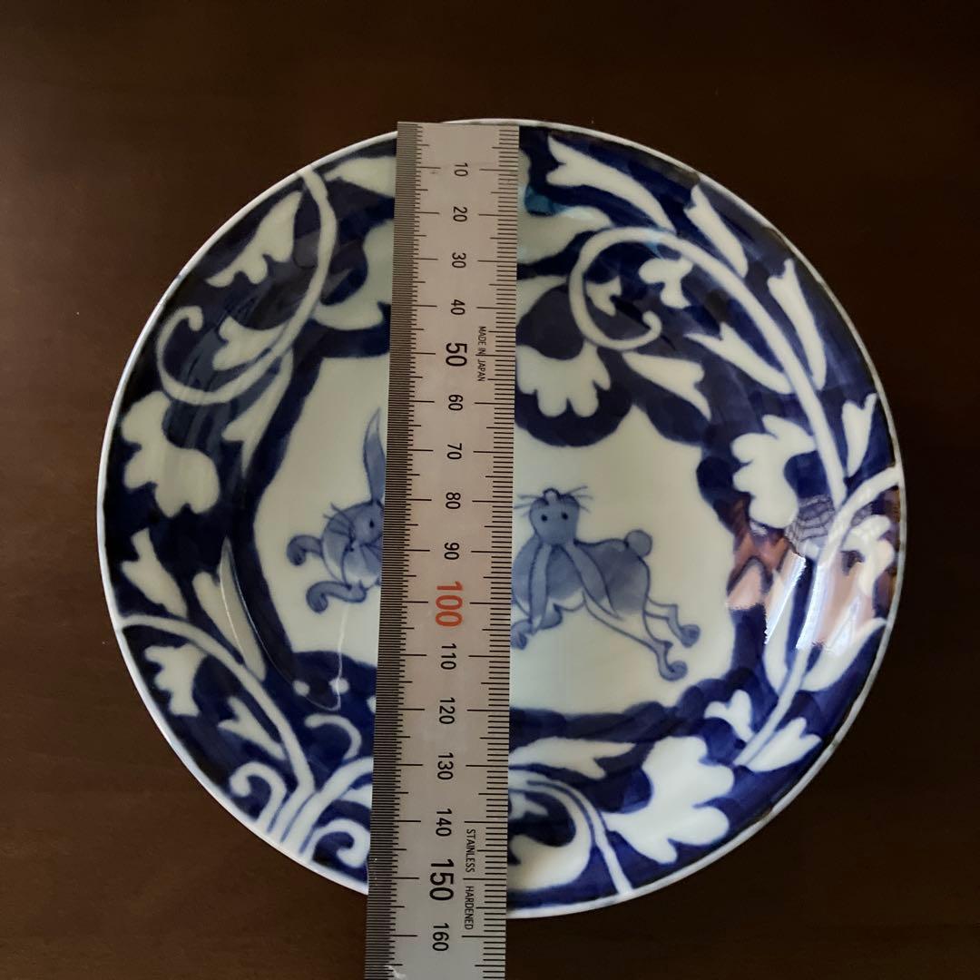 惣太窯　そうた窯　うさぎ模様　草花模様　深皿　5枚セット