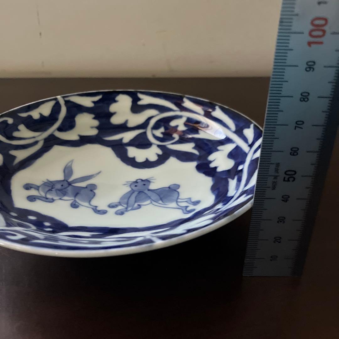 惣太窯　そうた窯　うさぎ模様　草花模様　深皿　5枚セット