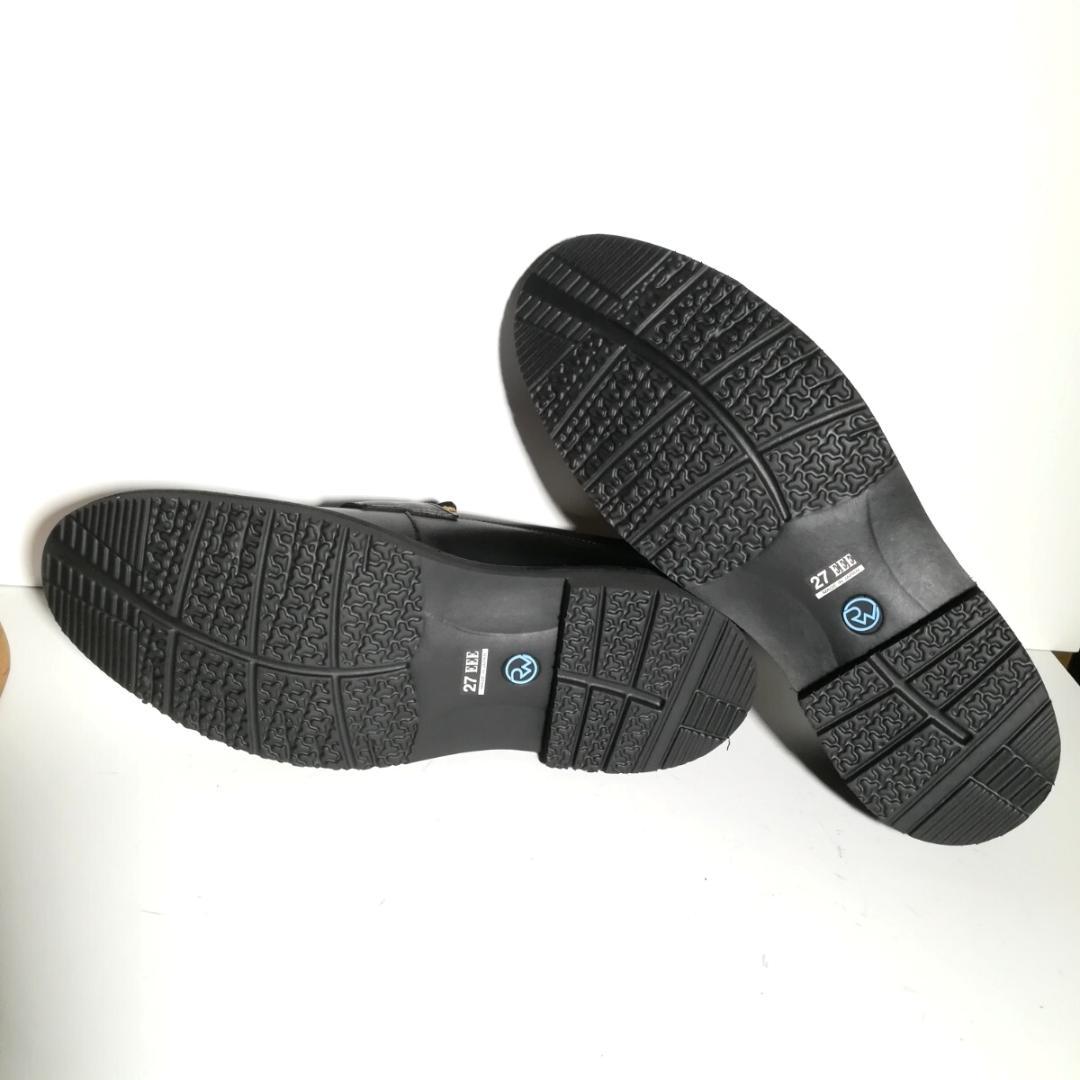 d0375 新品同様 リーガルウォーカー ローファー 27EEE 黒 革靴