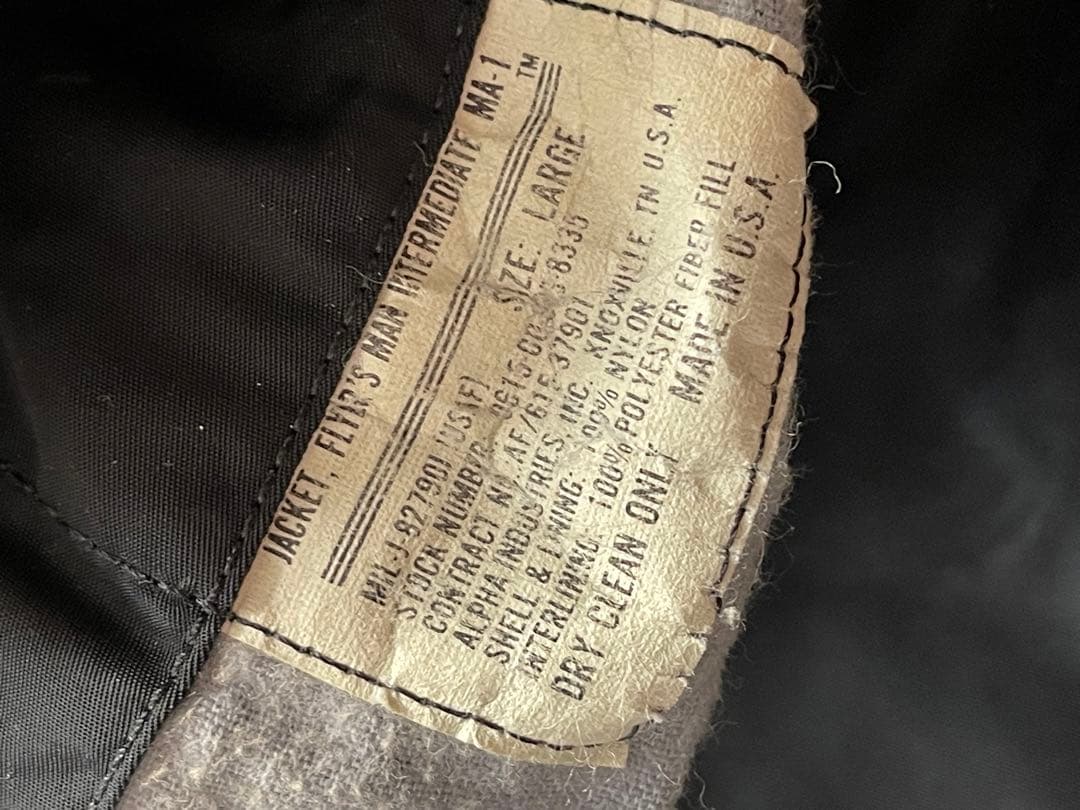 80s 旧タグ USA製 ALPHA MA-1 フライトジャケット