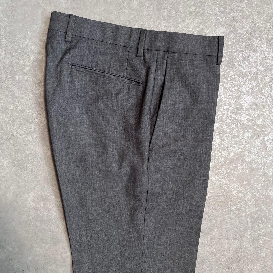 【極美品】INCOTEXインコテックス ウールスリムスラックス ライトグレー44