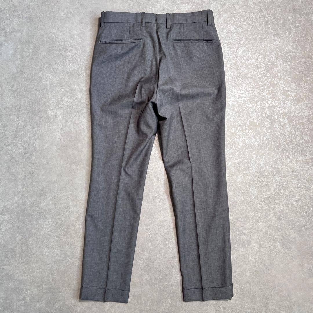 【極美品】INCOTEXインコテックス ウールスリムスラックス ライトグレー44