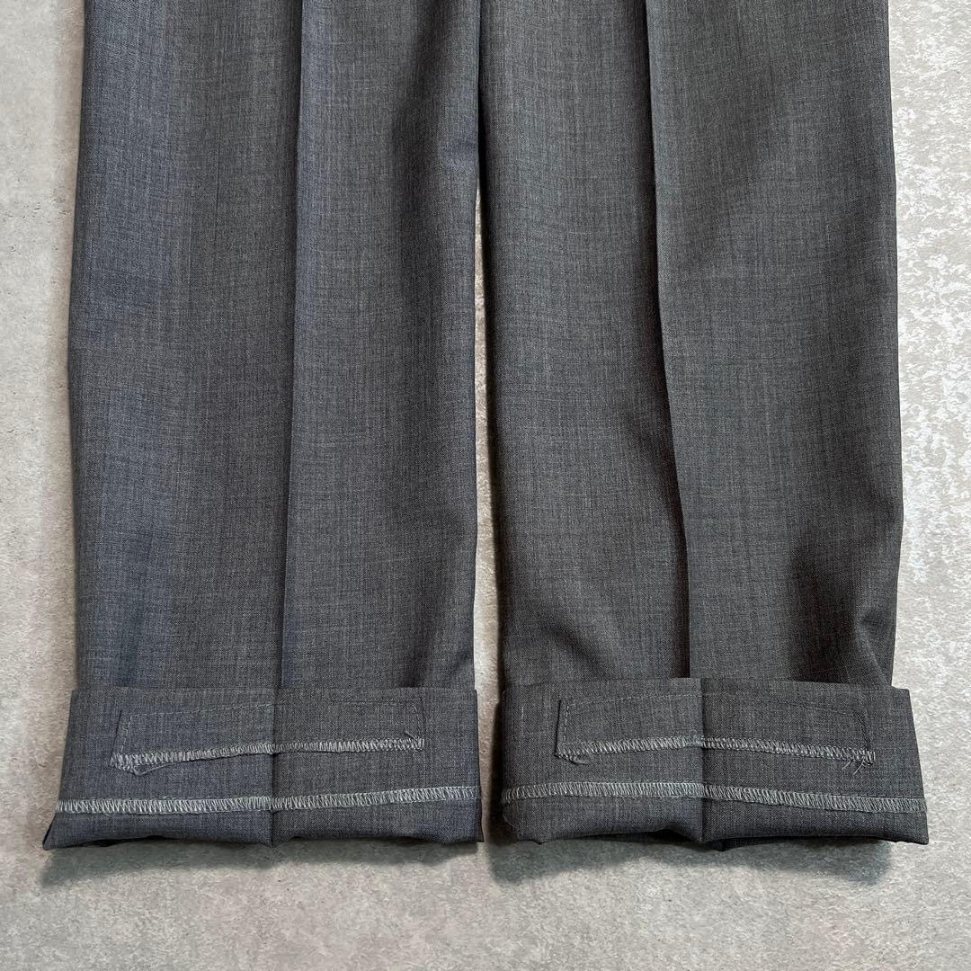 【極美品】INCOTEXインコテックス ウールスリムスラックス ライトグレー44