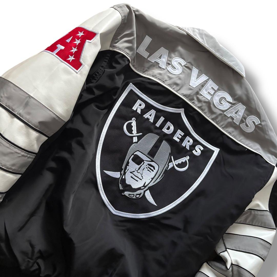 NFL レイダース スタジャン リバーシブル ブラック Lサイズ